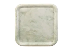Casa Padrino Luxus Marmor Tablett Grün 40 x 40 x H. 3,5 cm - Quadratisches Tablett mit flach erhöhtem Rand aus hochwertigem Indian Green Onyx - Luxus Deko Accessoires