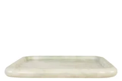 Casa Padrino Luxus Marmor Tablett Grün 40 x 40 x H. 3,5 cm - Quadratisches Tablett mit flach erhöhtem Rand aus hochwertigem Indian Green Onyx - Luxus Deko Accessoires