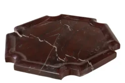 Casa Padrino Luxus Marmor Tablett Weinrot 21 x 21 x H. 2 cm - Flaches quadratisches Tablett aus hochwertigem Rosso Levanto Marmor - Luxus Deko Accessoires