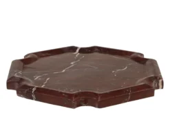 Casa Padrino Luxus Marmor Tablett Weinrot 21 x 21 x H. 2 cm - Flaches quadratisches Tablett aus hochwertigem Rosso Levanto Marmor - Luxus Deko Accessoires