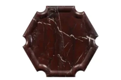Casa Padrino Luxus Marmor Tablett Weinrot 21 x 21 x H. 2 cm - Flaches quadratisches Tablett aus hochwertigem Rosso Levanto Marmor - Luxus Deko Accessoires