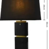 Casa Padrino Luxus Marmor Tischleuchte Schwarz / Gold H. 66 cm