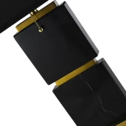 Casa Padrino Luxus Marmor Tischleuchte Schwarz / Gold H. 66 cm