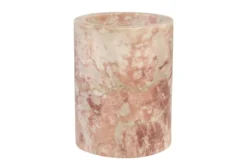 Casa Padrino Luxus Marmor Weinkühler Rosa Ø 14 x H. 18 cm - Massiver Flaschenkühler aus hochwertigem Rosalia Pink Marmor - Luxus Bar Accessoires