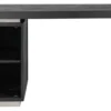 Casa Padrino Luxus Massivholz Schreibtisch Schwarz / Silber 150 x 70 x H. 77 cm - Bürotisch - Computertisch - Luxus Büro Möbel