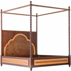 Casa Padrino Luxus Massivholz Himmelbett Braun - Hotel & Schlafzimmer Möbel
