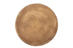 Casa Padrino Luxus Massivholz Beistelltisch / Hocker Naturfarben Ø 33 x H. 45,5 cm - Handgeschnitzter Beistelltisch aus Dimb-Holz in Form eines Schach-Turms - Luxus Möbel