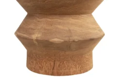 Casa Padrino Luxus Massivholz Beistelltisch / Hocker Naturfarben Ø 33 x H. 45,5 cm - Handgeschnitzter Beistelltisch aus Dimb-Holz in Form eines Schach-Turms - Luxus Möbel
