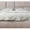 Casa Padrino Luxus Massivholz Schlafzimmer Set Grau / Weiß / Gold - 1 Doppelbett mit Kopfteil & 2 Nachttische - Luxus Schlafzimmer Möbel