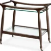 Casa Padrino Luxus Massivholz Servierwagen mit Glasplatten Braun 86 x 50 x H. 75,5 cm - Hotel Restaurant Gastronomie Trolley - Luxus Hotel Restaurant Gastronomie Accessoires - Luxus Möbel