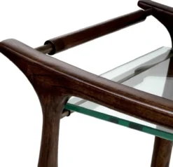 Casa Padrino Luxus Massivholz Servierwagen mit Glasplatten Braun 86 x 50 x H. 75,5 cm - Hotel Restaurant Gastronomie Trolley - Luxus Hotel Restaurant Gastronomie Accessoires - Luxus Möbel