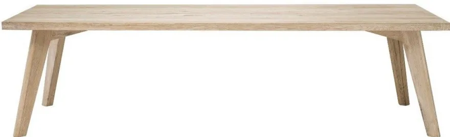 Casa Padrino Luxus Massivholz Esstisch Naturfarben 280 x 110,5 x H. 76 cm - Rechteckiger Eichenholz Küchentisch - Massivholz Esszimmer Möbel - Luxus Qualität