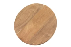 Casa Padrino Luxus Massivholz Beistelltisch Naturfarben Ø 50 x H. 76 cm - Hoher runder Beistelltisch aus handgedrechseltem Dimb-Holz mit gestapelten Kugelformen - Luxus Möbel