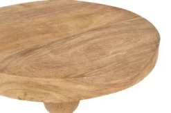Casa Padrino Luxus Massivholz Beistelltisch Naturfarben Ø 50 x H. 76 cm - Hoher runder Beistelltisch aus handgedrechseltem Dimb-Holz mit gestapelten Kugelformen - Luxus Möbel