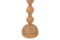 Casa Padrino Luxus Massivholz Beistelltisch Naturfarben Ø 50 x H. 76 cm - Hoher runder Beistelltisch aus handgedrechseltem Dimb-Holz mit gestapelten Kugelformen - Luxus Möbel