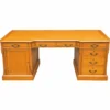 Casa Padrino Luxus Massivholz Schreibtisch Naturfarben 190 cm - Büro Möbel