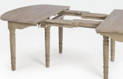 Casa Padrino Luxus Massivholz Esstisch Naturfarben 152-382 x 120 x H. 78 cm - Ausziehbarer Massivholz Küchentisch - Esszimmer Möbel - Küchen Möbel - Massivholz Möbel - Luxus Möbel