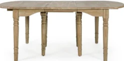 Casa Padrino Luxus Massivholz Esstisch Naturfarben 152-382 x 120 x H. 78 cm - Ausziehbarer Massivholz Küchentisch - Esszimmer Möbel - Küchen Möbel - Massivholz Möbel - Luxus Möbel