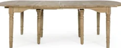 Casa Padrino Luxus Massivholz Esstisch Naturfarben 152-382 x 120 x H. 78 cm - Ausziehbarer Massivholz Küchentisch - Esszimmer Möbel - Küchen Möbel - Massivholz Möbel - Luxus Möbel