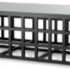 Casa Padrino Luxus Massivholz Couchtisch mit Glasplatte Schwarz 139,5 cm