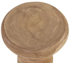 Casa Padrino Luxus Massivholz Beistelltisch / Hocker Naturfarben Ø 40 x H. 48 cm - Luxus Möbel