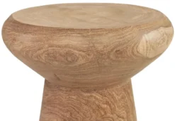 Casa Padrino Luxus Massivholz Beistelltisch / Hocker Naturfarben Ø 40 x H. 48 cm - Luxus Möbel