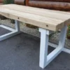 Casa Padrino Luxus Massivholz Esstisch - Eiche/Weiss - 200 cm x 90 cm x H80 cm - Schwere Ausführung