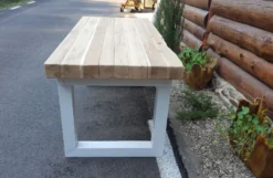 Casa Padrino Luxus Massivholz Esstisch - Eiche/Weiss - 200 cm x 90 cm x H80 cm - Schwere Ausführung