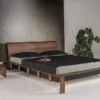 Casa Padrino Luxus Massivholz Doppelbett Dunkelbraun - Verschiedene Größen