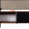 Casa Padrino Luxus Möbel Set Braun / Schwarz - 1 Sideboard mit 4 Türen & 1 Spiegel - Moderne Massivholz Möbel - Luxus Kollektion