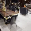 Casa Padrino Luxus Möbel Set Dunkelbraun / Schwarz / Gold - 1 Luxus Sideboard mit 6 Türen & 2 Luxus Wandspiegel - Luxus Möbel - Luxus Einrichtung