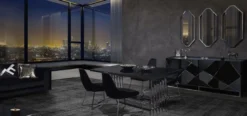 Casa Padrino Luxus Möbel Set Sideboard und 3 Spiegel Schwarz / Silber - Massivholz Schrank und 3 elegante Wandspiegel - Luxus Möbel - Luxus Qualität