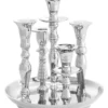 Casa Padrino Luxus Messing Kerzenhalter Silber Ø 22 x H. 23,5 cm - Hotel & Restaurant Accessoires