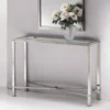 Casa Padrino Luxus Messing Konsole Silber 105 x 35 x H. 81 cm - Made in Italy