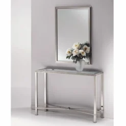 Casa Padrino Luxus Messing Konsole Silber 105 x 35 x H. 81 cm - Made in Italy