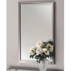 Casa Padrino Luxus Messing Spiegel Silber H. 100 cm - Made in Italy