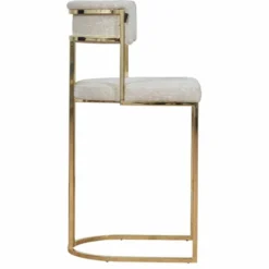 Casa Padrino Luxus Metall Barstuhl Gold / Grau H. 112 cm - Luxus Bar Möbel