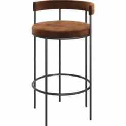 Casa Padrino Luxus Metall Barstuhl Dunkelbraun / Schwarz H. 93 cm - Bar Möbel