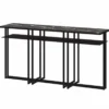 Casa Padrino Luxus Metall Konsole mit Marmorplatte Schwarz 160 cm - Luxus Möbel