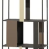 Casa Padrino Luxus Metall Regalschrank Schwarz / Braun / Messing 78 cm