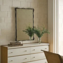 Casa Padrino Luxus Metall Spiegel Bronze / Gold H. 119,4 cm - Luxus Möbel