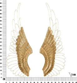 Casa Padrino Luxus Metall Wanddeko Flügel Set Gold 105,5 cm - Deko Accessoires