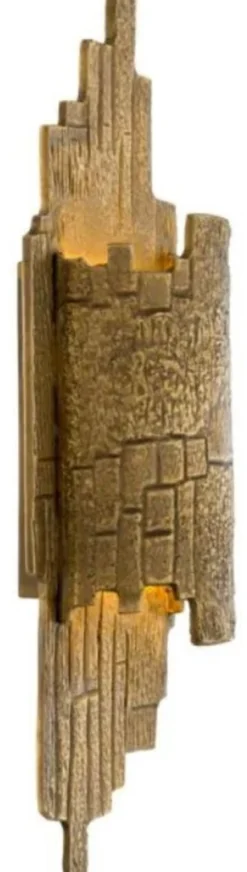 Casa Padrino Luxus Metall Wandleuchte Vintage Messing H. 44,5 cm