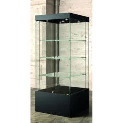Casa Padrino Luxus Museumsvitrine 80 x 80 cm H. 200 cm mit 5 LED-Spots - Ladeneinrichtung - Boutique Möbel - Made in Italy