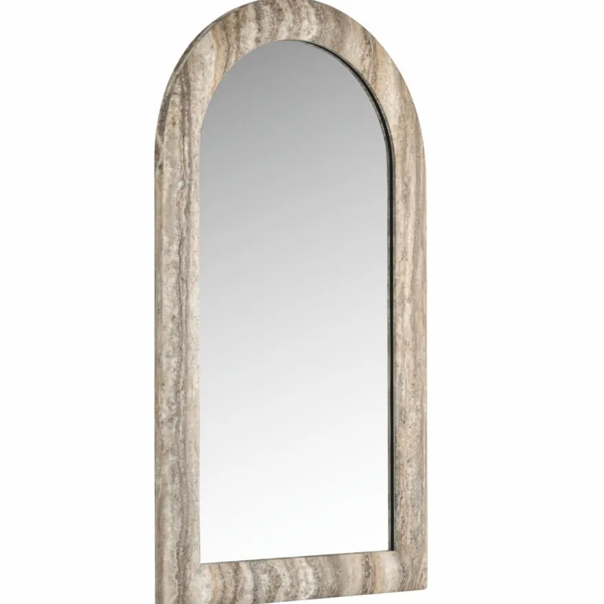 Casa Padrino Luxus Naturstein Spiegel Grau H. 100 cm - Luxus Naturstein Möbel
