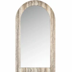Casa Padrino Luxus Naturstein Spiegel Grau H. 100 cm - Luxus Naturstein Möbel