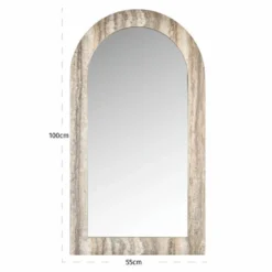 Casa Padrino Luxus Naturstein Spiegel Grau H. 100 cm - Luxus Naturstein Möbel