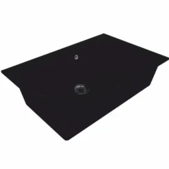 Casa Padrino Luxus Naturstein Spülbecken Schwarz 76 cm - Küchen Zubehör