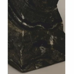 Casa Padrino Luxus Naturstein Tischleuchte Schwarz / Silber H. 56 cm - Schreibtischleuchte