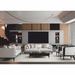 Casa Padrino Luxus Neoklassik Sofa Weiß / Schwarz / Messing 220 cm - Hotel Möbel